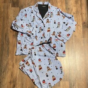 PJ Salvage Blue Pajamas with dogs Print
